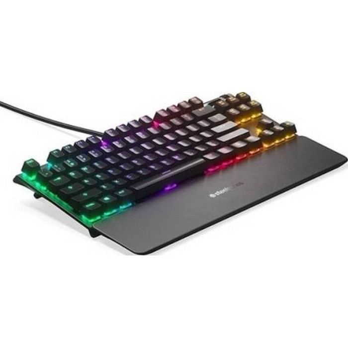 Steelseries Apex Pro TKL Mechanical Gaming Keyboard, World’s Fastest Mechanical Switches, OLED Smart Display, Compact Form Factor, RGB Backlit - Black