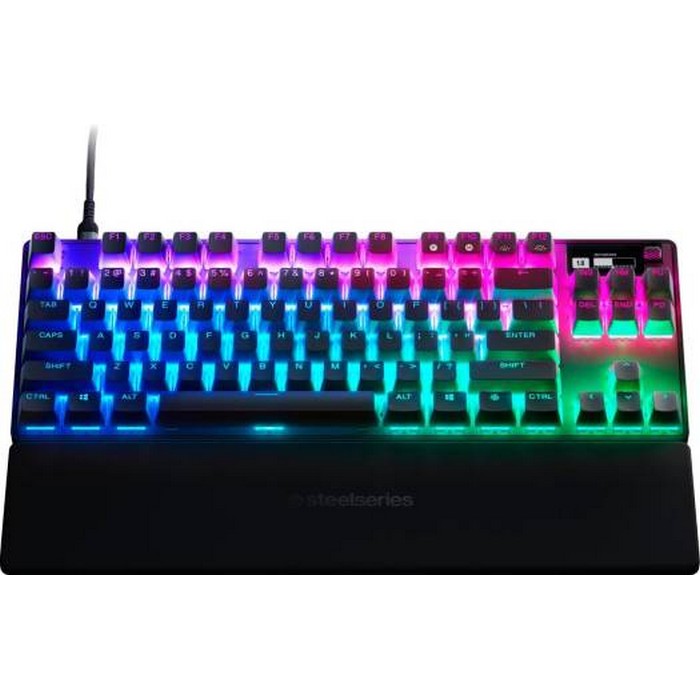 GrandGamestreet  SteelSeries Apex Pro TKL Wired Mechanical Keyboard, OmniPoint  Switches, Adjustable Actuation, With RGB Backlighting, OLED Smart Display,  Full Key, USB Type A, English Layout, Black