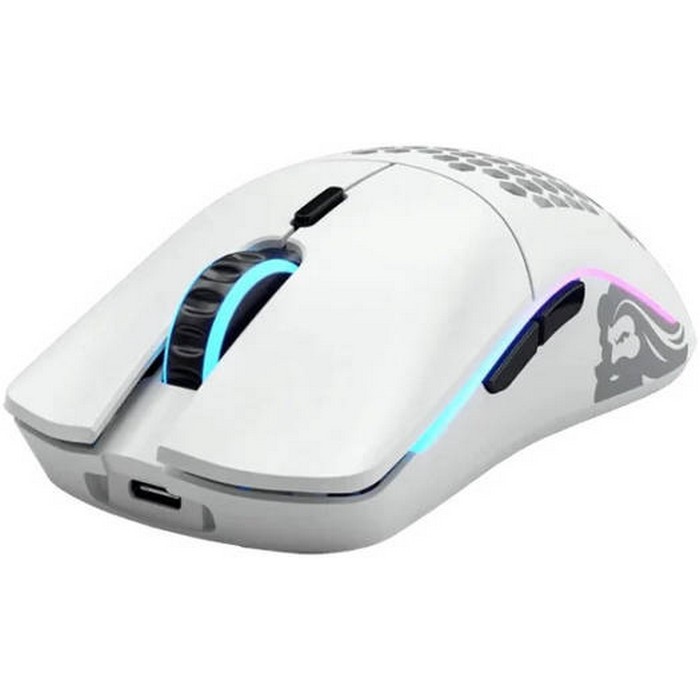 Glorious Model O Wireless Gaming Mouse, 19,000 Programmable DPI and Up to 1000 Hz Polling Rate, Up to 71 Hours of Playtime, 400 IPS, 6 Buttons, 8 Effects RGB Light, Matte White