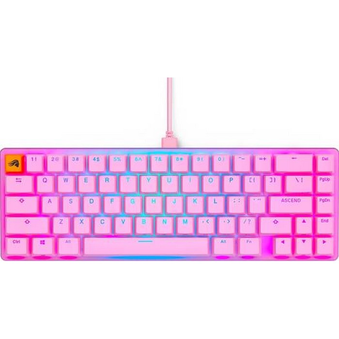 Glorious GMMK 2 Barebone Mechanical Gaming Keyboard, Compact 65%, 5 Pin Hot-Swapping, Aluminum Top Frame, Per-key & Side Diffused RGB Lighting, ANSI Layout, USB-C 2.0, Pink