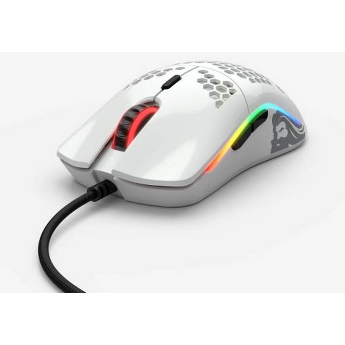 Glorious Gaming Mouse Model O, DPI Indicator, HoneyComb Shell, Ascended Cord, 1000Hz Polling Rate, PixArt 3360 Sensor, Glossy White