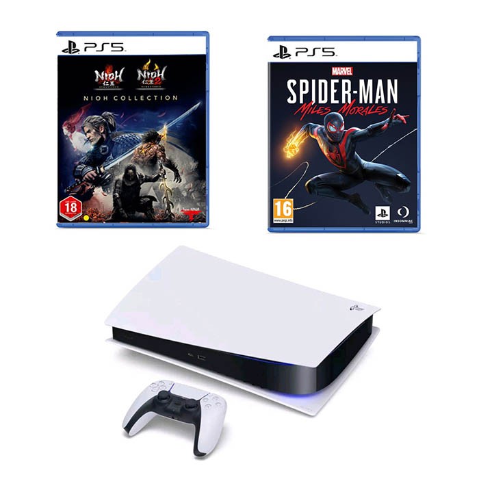 PlayStation 5 Console Standard Edition +PS5 Nioh collection+PS5 Spiderman Miles Morales