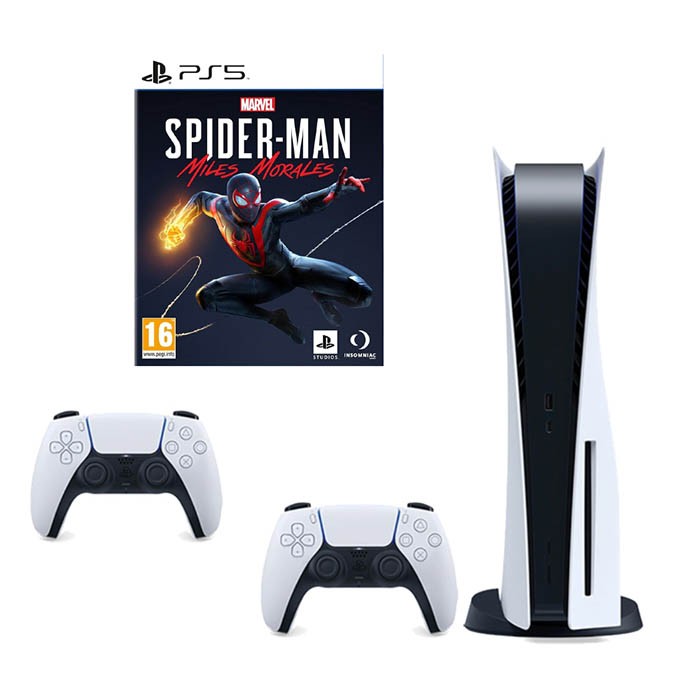 PlayStation 5 Console EUROPE+PS5 DUAL SENSE CONTROLLER+PS5 Spiderman Miles Morales