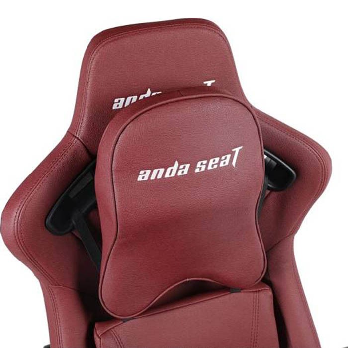 Anda Seat Kaiser Series Premium Gaming Chair Frog seat tray big lumbar pillow headrest pillow 75mm casters black aluminum base, pvc+carbon pvc, Black & Maroon